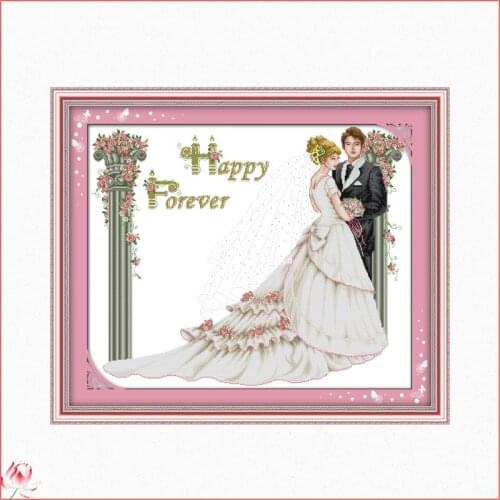 Western-style Wedding Patterns Counted 11 14CT Cross Stitch Set DIY Counted Cross-stitch Kit Embroidery Needlework Home Deco