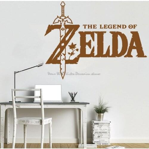 Zelda Wall Stickers Video Game Poster Player Room Logo Boy Game Live Background Wall Game Room Decoration Vinyl Decal Gift DM5