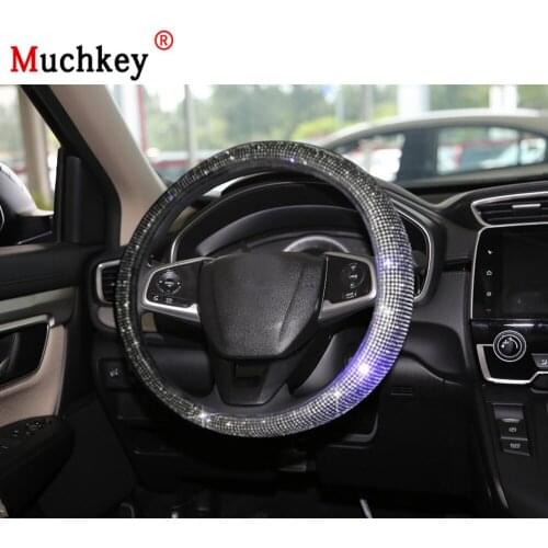 For Honda CR-V 2018 New Diamond Leather Steering Wheel Cover Anti-Slip Wear-Resistant Auto Wheel Protector