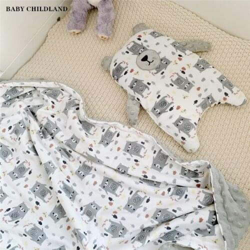 Baby Blankets 150cm Infant Toddler Bedding Set Cartoon Baby Swaddle Wrap Bed Quilt Soft Fleece Baby Crib Blanket With Pillow