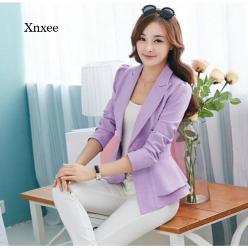 Autumn Womens Blazer, Plus Size Womens Overalls, Slim Fit Ruffled Blazer, Single Button Blazer