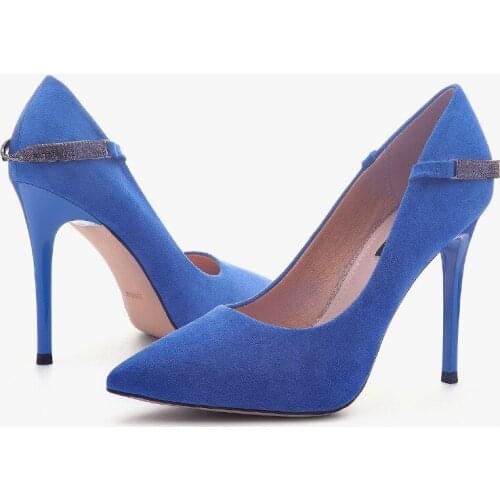 Sexy Pumps Wedding Women Fetish Shoes women pumps Flock Slip On 10.5CM Thin High Heels Pointed Toe Shallow women shoes size35-42