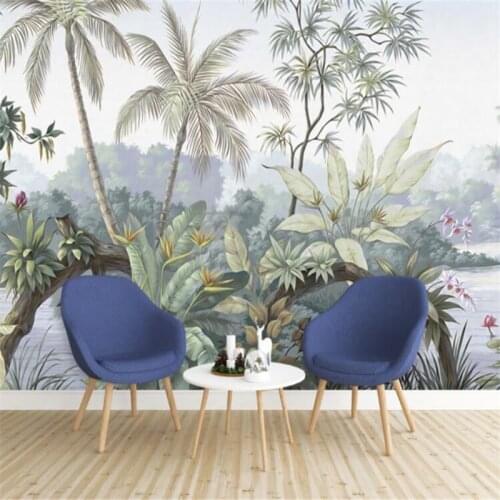 Custom Mural Wallpaper Retro Nostalgic Idyllic Rainforest Background Wall Painting