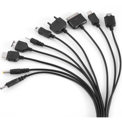 Portable Smartphone Universal USB Charge Cable 10 in 1 Multi Functions Lightweight Retractable Cable