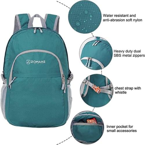 ZOMAKE Packable Backpack Bag Small Lightweight Water Resistant Camping Travel Hiking Daypack