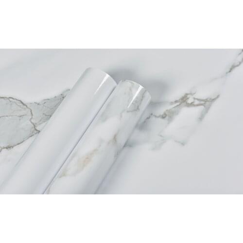 Self-adhesive Wallpaper Sticker Roll Desktop Waterproof Marble Wallpaper Vinyl For Living Room Bathroom Kitchen Walls Home Decor