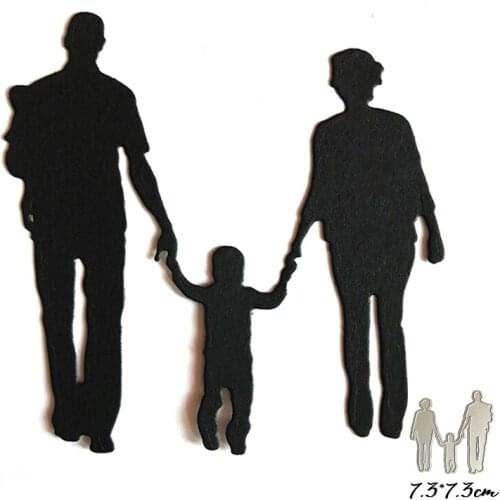 Happy Family Metal Cutting Die Stencils People Scrapbooking Album Decorative Embossing Handmade Paper Cards Gift