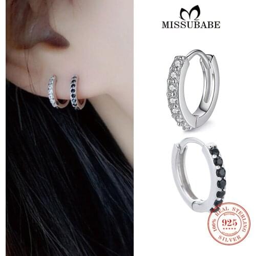 Hoop-Earrings S925 Sterling Silver Luxury Zircon Ear hoops High Quality Small Circle Earring new fashion Jewelry for women girls