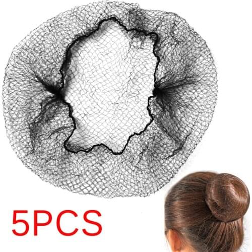 5pcs Hair Nets Invisible Elastic Edge Mesh Hairnet Ballet Bun Hair Nets Mesh Dance Skating Snoods Hair Net Bun Cover
