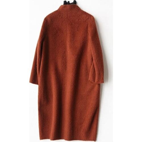 Wool Female Autumn Winter Coat Women Alpaca Cashmere Womens Coats Long Jackets Overcoat casaco feminino WYQ1250