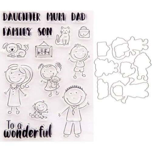 Diy Transparent Silicone Rubber Standard Stamp for Scrapbooking Clear Stamps Card Making Stamps Mom Family Dad