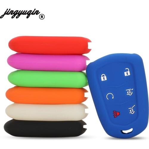 Silicone 3 Buttons Silicone Smart Remote Car Key Case Cover For Cadillac Escalade 2015 - 2016 Car-styling Holder Protector