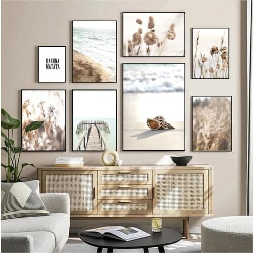 Grass Scenery Poster Wall Art Canvas Art Painting Beight Plant Print Modern Minimalist Home Decor Picture For Dormitory Design