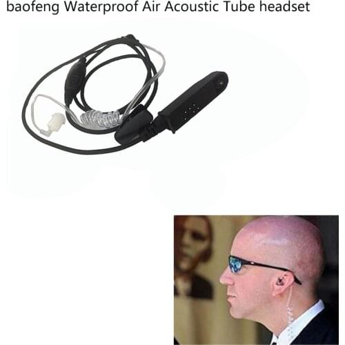 Waterproof Radio Walkie Talkie baofeng uv-9r plus Covert Air Acoustic Tube PPT Earpiece For UV-XR BaoFeng A58 GT-3WP Headset Mic