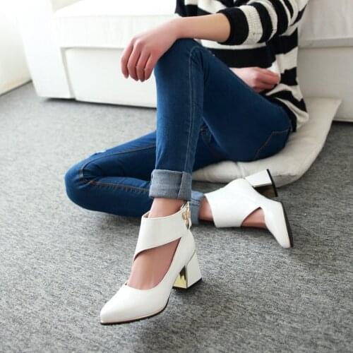 Big size 31-48 high quality 2019 spring & autumn women solid fashion sequined pointed toe med heels pumps 3 colors
