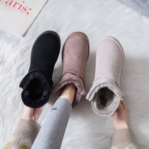 Snow Boots Women Winter 2021 New Net Red Fashion Thick-soled Short Tube Plus Velvet Thick Warm Cotton Shoes Women