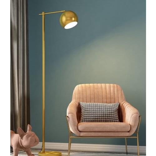 Gold Floor Lamp Modern E27 Standing Lamp Corner Light Reading Light Plated Brass Simple Design Home Decor Lighting Fixture