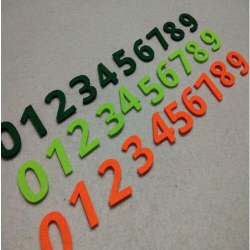 ZYOKRA 30pcs Green Deep Green Orange Felt 10 Numbers 0-9 2mm Felt For Needlework Sewing Craft Scrapbooking Home Decoration Kindg