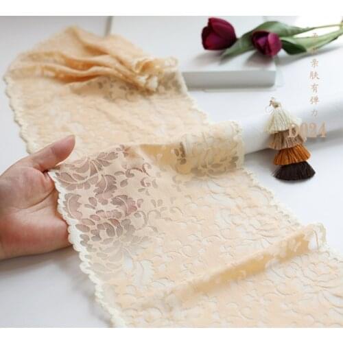 1 Meter High Quality Thick Skin Elastic Lace Ribbon Lace Fabric DIY Garment Accessories Sewing Trim Wedding Stretchy Lace 22cm