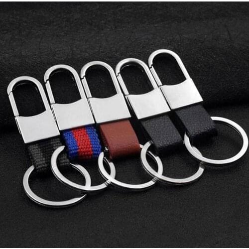 Men Fashion Style Leather Clip Keychain Creative Personality Choose Metal Holder 4 Key Can Ring Chain Car Color Z2M3
