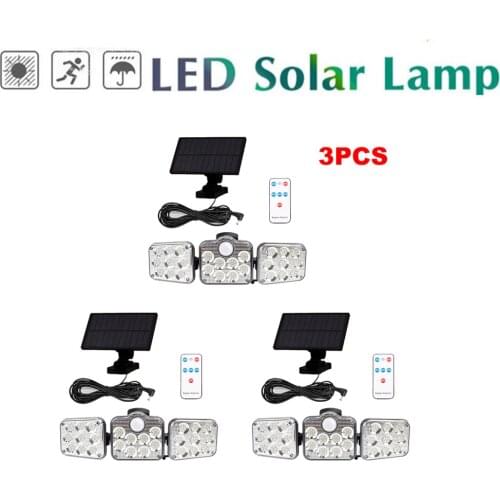 3pcs 138 led remote seperable Solar Light Outdoor Solar Lights Garden Light Split Hanging Wall Lamp Yard Patio Garage 3 Modes 5M
