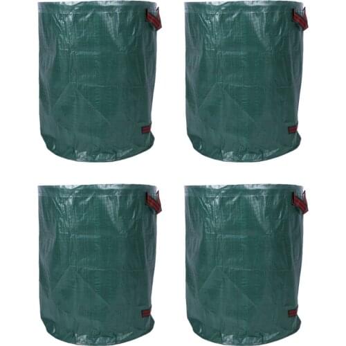 4pcs 270L Waterproof Tear-resistant Garden Waste Bag Sack for Grass Leaves garden waste and hedge trimming