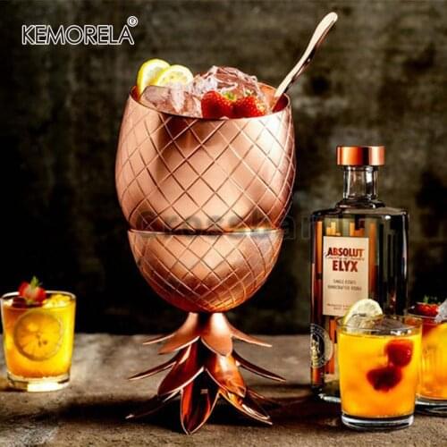 Pineapple Tumbler / Mug Stainless Steel Silver Rose Gold Cocktail Juice Drinking Cups Mugs Bar Special Drinking Utensils