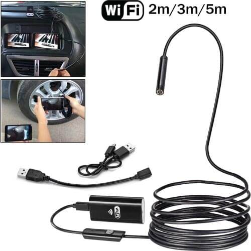 Wifi car endoscope 8mm camera wireless network endoscope camera 720P endoscope waterproof Android iOS smart phone car tube