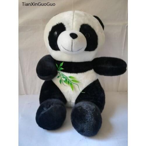 Large 35cm sitting panda plush toy bamboo panda soft doll pillow toy Christmas gift b1470