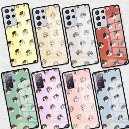 Japan Anime Haikyuu Hinata Tempered Glass Phone Case For Cover Samsung Galaxy S21 Ultra S20 FE S10 Lite S9 S8 Plus 5G Housing