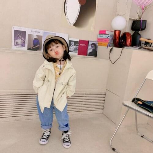 Girls Babys Kids Windbreaker Coat Jacket Outwear 2021 Bear Spring Autumn Overcoat Top Cardigan Party Outdoor Childrens Clothin