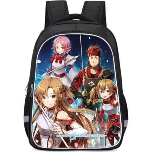 Kids Cartoon Schoolbag Sword Domain Print Primary School Boys Girls School Bag Wear-resistant Orthopedic Backpack Mochila