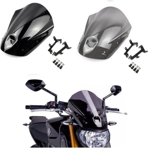 For Yamaha MT09 FZ09 Windshield Windscreen Flyscreen Mounting Bracket 2013 2014 2015 2016 MT FZ 09 Wind Deflector Wind Shutter