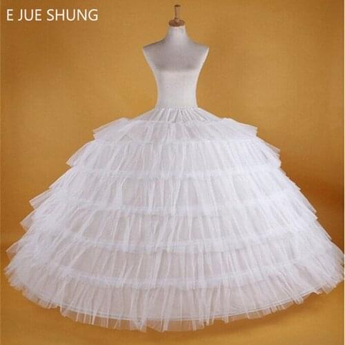 E JUE SHUNG 7 Hoops Super Puffy Petticoat Ball Gown Crinoline Slip Underskirt For Wedding Dress Wedding Accessories
