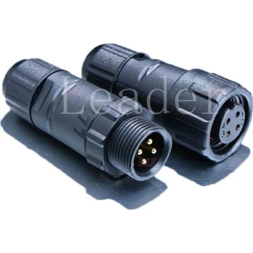 M14 -4 Pin 250V 15A waterproof IP68 male and female electrical connector cable size 7.5mmsq automotive wire connector terminals