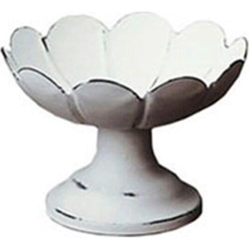 Metal Serving Tray Jewelry Display Plate Retro White Dessert Fruit Cake Snack High Plate Home Party Wedding Decor