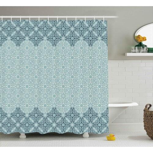 Morrocan Shower Curtain Modern Design with Eastern Ethnic Style Forms Ivy Frame Like in Two Bath Curtain With Hooks For Bathroom