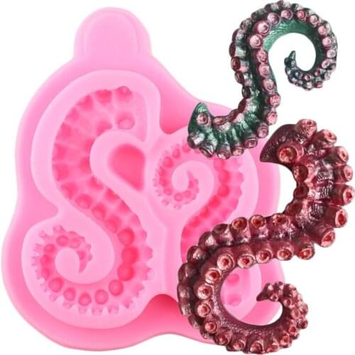 Sea Animals Tentacles Silicone Molds Cupcake Topper Fondant Cake Decorating Tools Cookie Baking Candy Chocolate Gumpaste Moulds