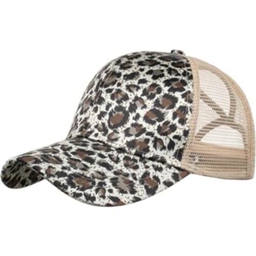 Tiger pattern leopard hat mens breathable mesh cap ponytail baseball caps for men women casquette womens casual sports cap new