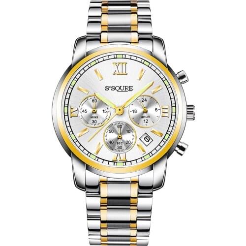 2019 New Fashion Luxury Mens Watch Stainless Steel Strap Waterproof Multifunctional Mens Quartz Watch Relogio Masculino