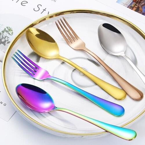 20Pcs Multi-color Cutlery Set Stainless Steel Dinnerware Set Knives Forks Coffee Spoons Flatware Set Kitchen Dinner Tableware