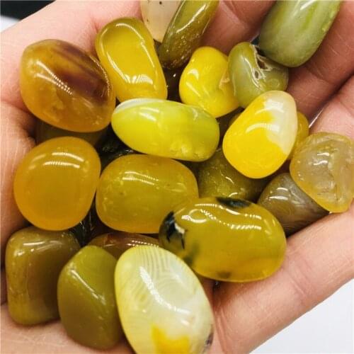 Tumbling gemYellow agate natural quartz mineral is used to heal chakras