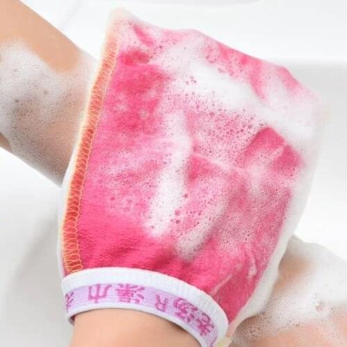 New Shower Spa Exfoliator Two-Sided Bath Glove Body Cleaning Skin Bath Massage Sponge Scrub Mitt Rub Dead Skin Removal Peeling