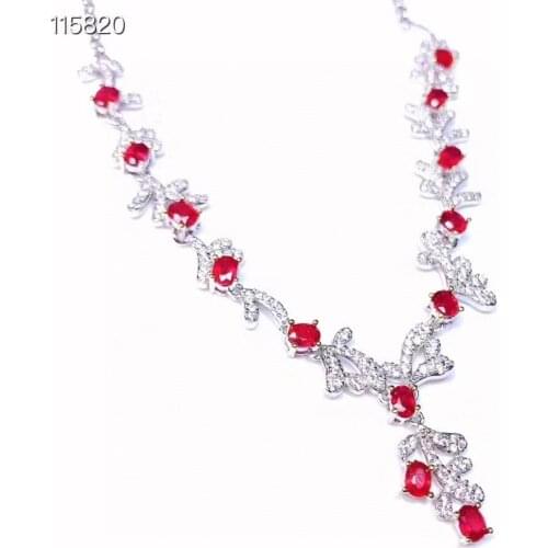 New Ruby Necklace 925 Silver Womens Necklace Luxury Atmosphere Banquet Must Bring Jewelry