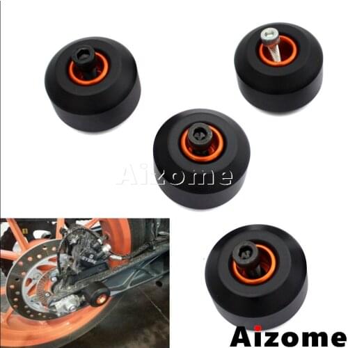 Front & Rear Crash Pad WheeL Frame Slider Protection For Supermoto 125 200 390 2011-15 Fork Crash Protector Wheel Frame Sliders