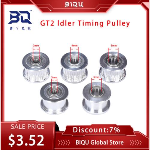 GT2 Idler Timing Pulley 20 Tooth Synchronous Idler Wheel Aluminium Gear Teeth 3D Printers Parts For GT2 Timing belt Width 6MM