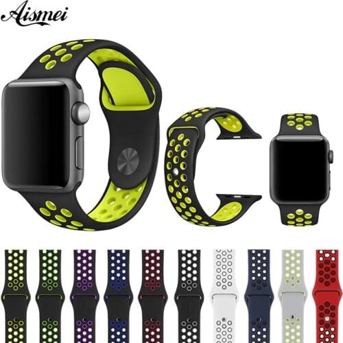 Silicone strap for Apple Watch Band 42mm 38MM Bracelet Watchband for Apple Watch Strap Rubber iwatch band 3 2 1 Sport Wristband