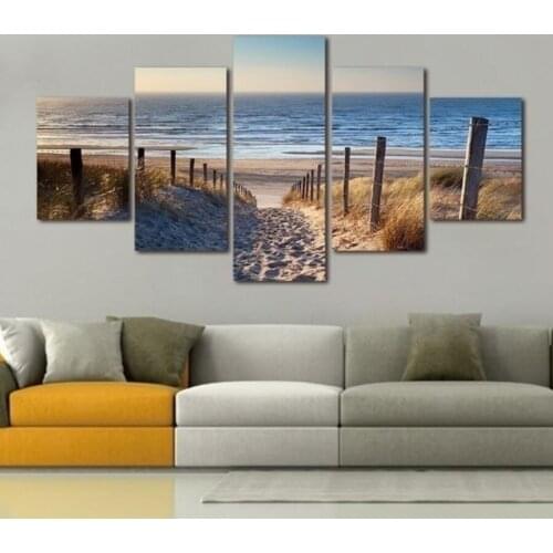 Modern beach seascape wall art picture for living room bedroom office artwork home decor without