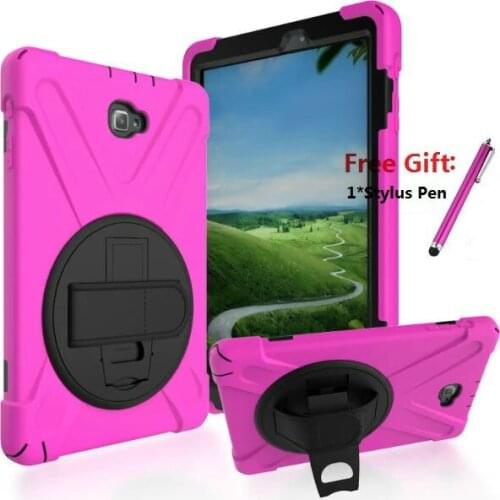 Amor Heavy Duty case For Samsung Galaxy Tab A 9.7 '' SM-T550 T550 T551 T555 T555C Tablet Case Soft Silicone +PC Back Cover+pen