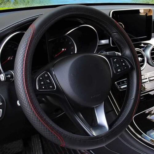 Universal Car Steering Wheel Cover Skidproof Auto Steering- Wheel Cover Anti-Slip Embossing Leather Car-styling Car Accessories